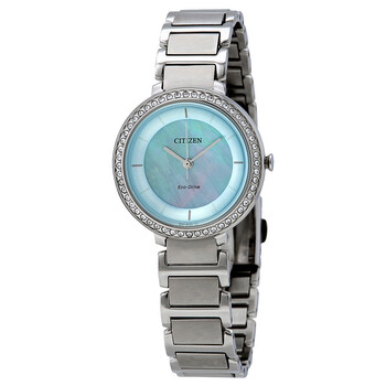 Silhouette Crystal Blue Mother of Pearl Dial Watch EM048052N