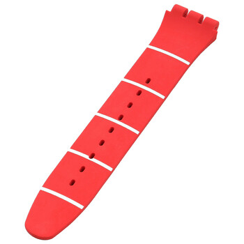 Silicone Red  White Watch Band 6H ACM0007H6