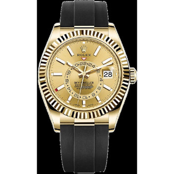 SkyDweller Automatic Chronometer 18 kt Yellow Gold Champagne Dial Watch 326238CSR
