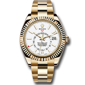 SkyDweller White Dial Automatic 18kt Yellow Gold Oyster Watch 326938WSO