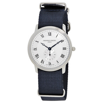 Slimline Canvas Silver Dial Watch FC235M4S6NAVY