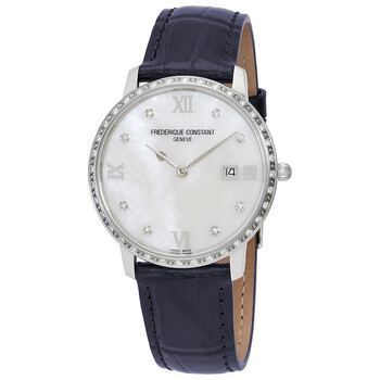 Slimline Diamond White Mother of Pearl Dial Watch FC220MPWD3SD6