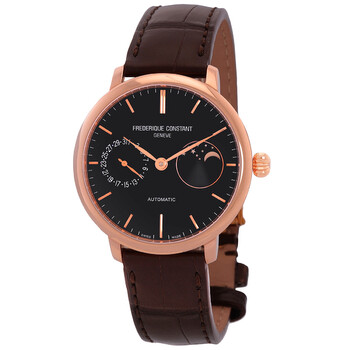 Slimline Moonphase Automatic Black Dial Watch FC702G3S4