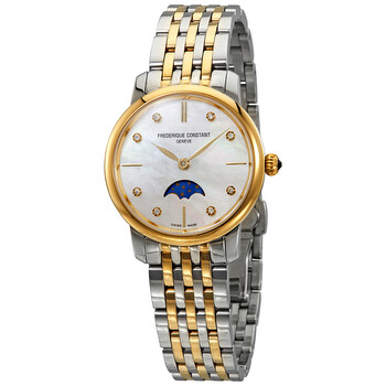 Slimline Mother of Pearl Diamond Dial Watch FC206MPWD1S3B