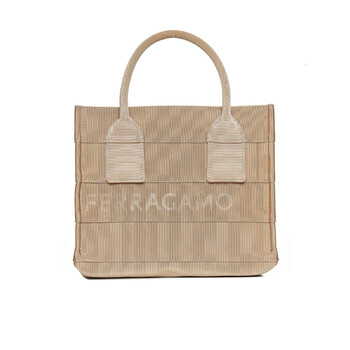 Small Embroidered Logo Calf Leather Bag