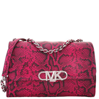 Snake Embossed Leather Shoulder Bag