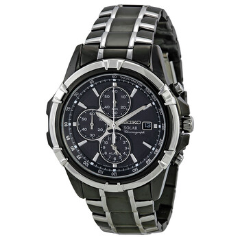 Solar Chronograph Black Dial Watch SSC143