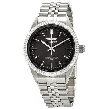 Specialty Black Dial Stainless Steel Watch
