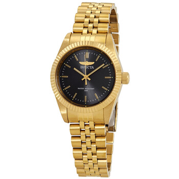 Specialty Black Dial Yellow Goldtone Watch