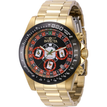 Speedway Roulette Casino Chronograph GMT Quartz Black Dial Watch