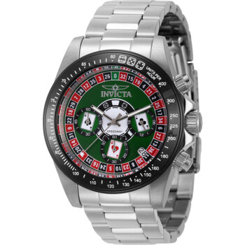 Speedway Roulette Casino Chronograph GMT Quartz Green Dial Watch