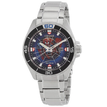 SpiderMan EcoDrive Blue Dial Watch BM761052W