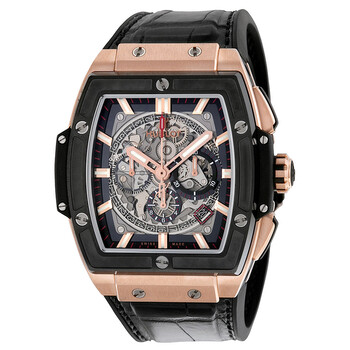 Spirit Of Big Bang Square Automatic Skeleton Dial Black Rubber Band Watch 601.OM.0183.LR