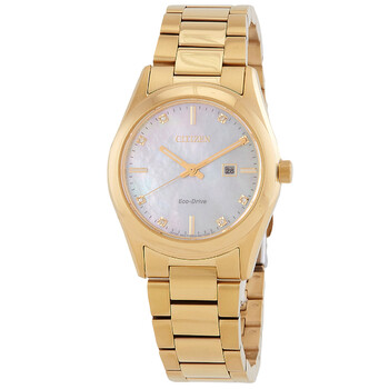 Sport Luxury EcoDrive White Mother of Pearl Dial Watch EW270259D