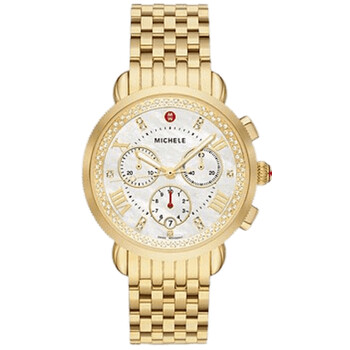 Sport Sail Chronograph Quartz Diamond White Mother of Pearl Dial Watch MWW01C000143