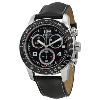 Sport V8 Black Dial Black Leather Watch T039.417.16.057.02