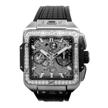 Square Bang Unico Titanium Diamonds Chronograph Automatic Watch 821.NX.0170.RX.1204
