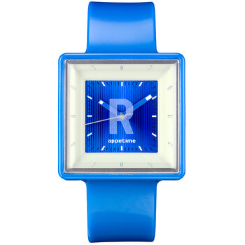 Square Blue Dial Blue Polyurethane Watch SVJ211116