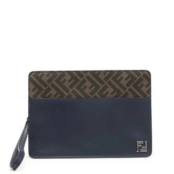 Squared Logo Applique Standing Clutch