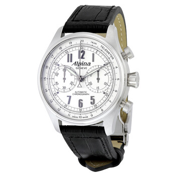 Startimer Classics Automatic Chronograph Silver Dial Leather Watch AL860SCP4S6