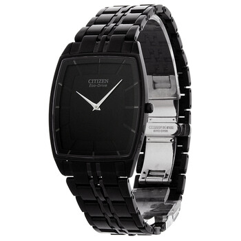 Stiletto EcoDrive Black Dial Black IP Stainless Steel Watch AR302550E