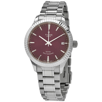 Style 34 Automatic Burgundy Dial Watch