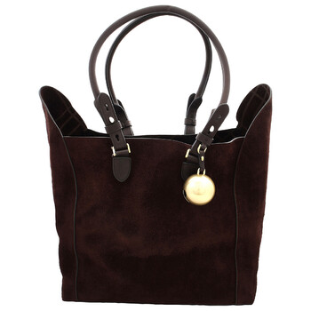 Suede Medium Shield Top Handles Tote