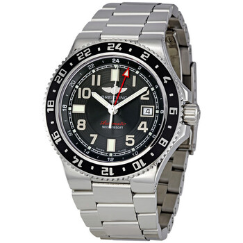 SuperOcean GMT Black Dial Automatic Stainless Steel Watch A3238011BA38SS