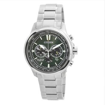 Super Titanium Chronograph EcoDrive Green Dial Watch CA457088X