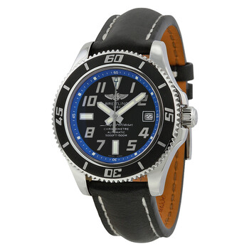 Superocean 42 Black Dial Black Leather Automatic Watch A1736402BA30BKLT