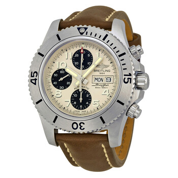 Superocean Chronograph Automatic Silver Dial Brown Leather Watch A13341C3G782BRLT