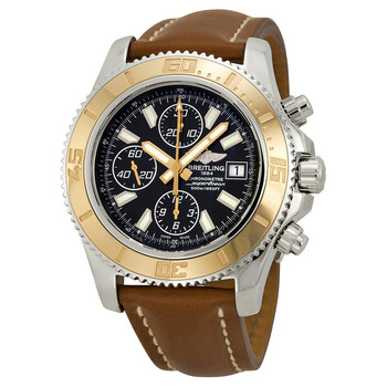 Superocean Chronograph II Black Dial Brown Leather Watch C1334112BA84BRLD