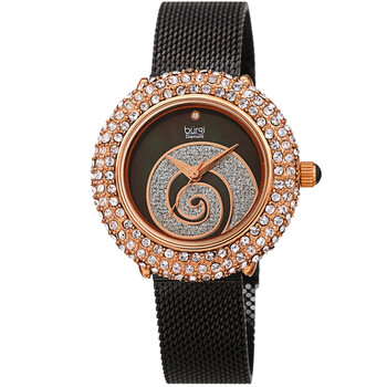 Swirl Quartz Diamond Black Dial Watch BUR259BK