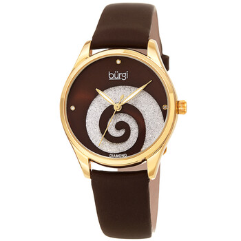Swirl Quartz Diamond Brown Dial Watch BUR201BR