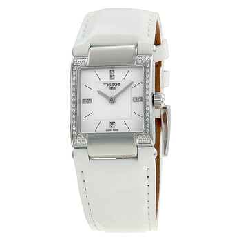 T2 Mother of Pearl Dial White Leather Watch T0903106611600