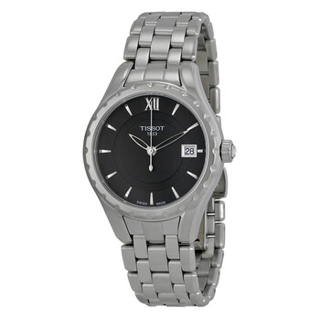 TLady Black Dial Stainless Steel Watch T0722101105800