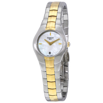 TRound Mother of Pearl Dial Twotone Watch T0960092211100