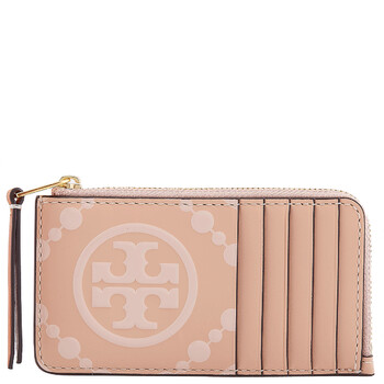 T Monogram Zip Card Case