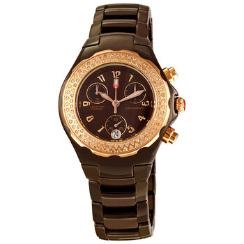 Tahitian Chocolate Ceramic Diamond Gold Watch MWW12A000013