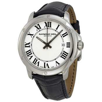 Tango White Black Leather Watch 5591L100300