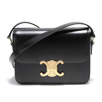 Teen Triomphe Bag In Shiny Calfskin Black