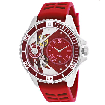 Tide Quartz Red Dial Red Rubber Watch OC0993