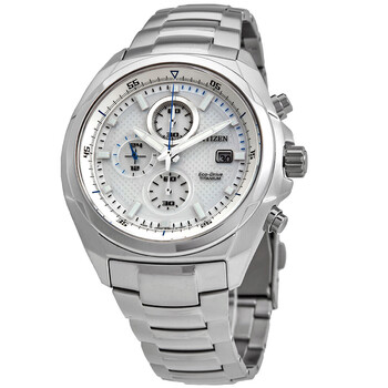 Titanium EcoDrive Chronograph Silver Dial Watch CA019056B