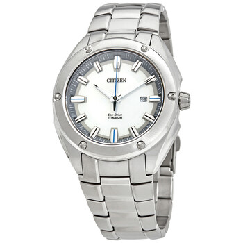 Titanium EcoDrive White Dial Watch BM713058A