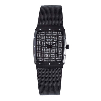 Tondor Tonneau Black IP Steel Pave Crystal Watch JE100613007.16