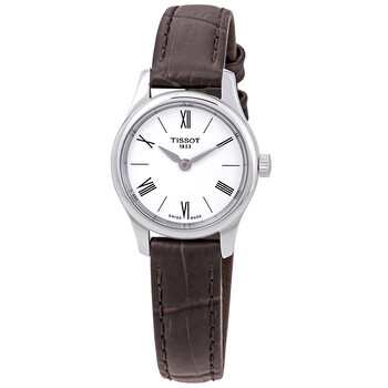 Tradition 5.5 White Dial Brown Leather Watch T063.009.16.018.00