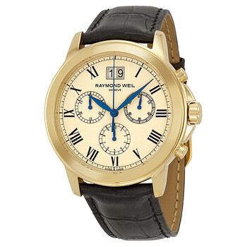 Tradition Beige Dial Black Leather Watch 4476PC00800