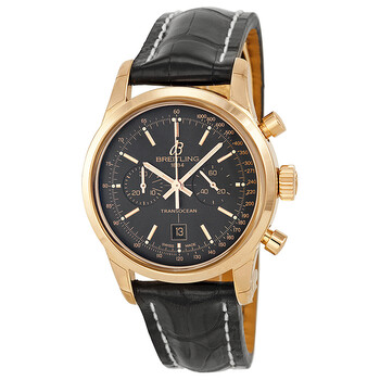 Transocean Chronograph 38 Black Dial 18kt Rose Gold Watch R4131012BC07BKCD