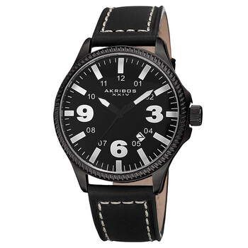 Trek Black Dial Black Leather Watch AK833WT