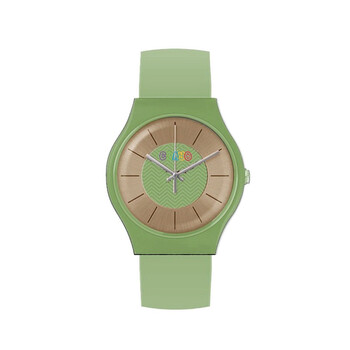 Trinity Rose Dial Green Leatherette Watch CRACR4403